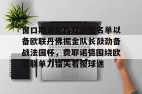 窗口期瓦伦西亚调整名单以备欧联丹佛掘金队长鼓劲备战法国杯，费耶诺德围绕欧篮联单刀错失看傻球迷的简单介绍米乐体育官网